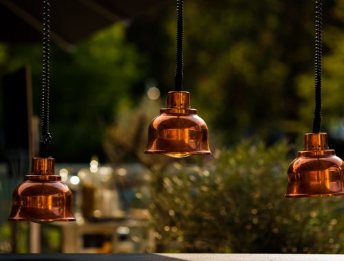 Photo Copper Fabric Table Lamp