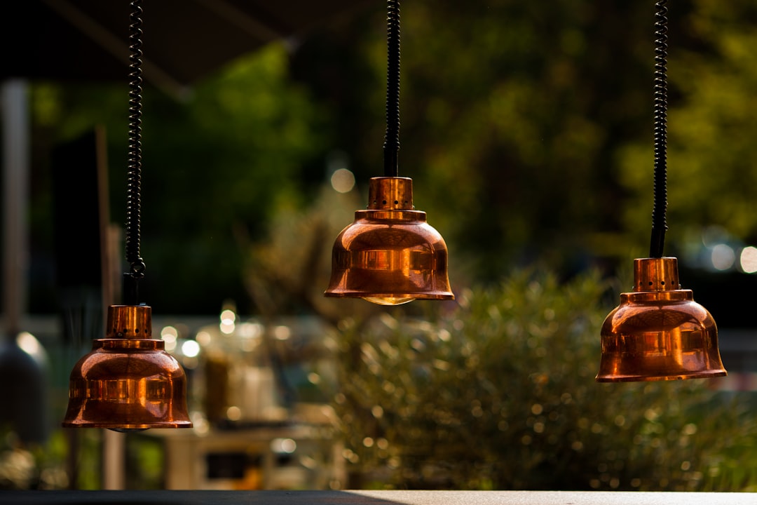 Photo Copper Fabric Table Lamp
